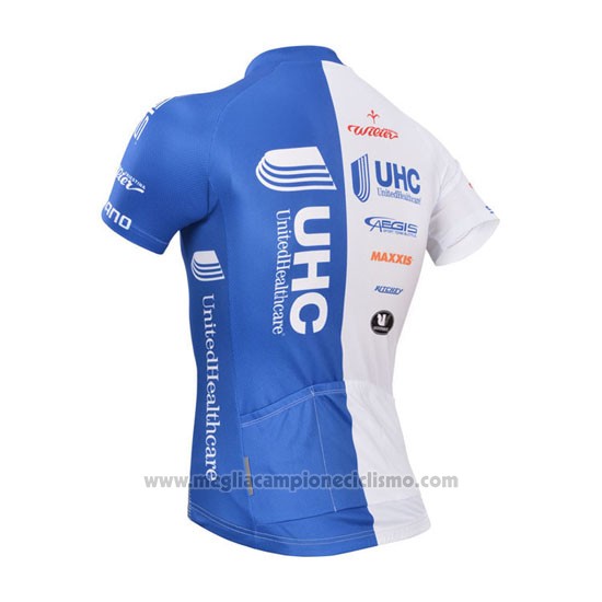 2014 Abbigliamento Ciclismo UHC Bianco e Celeste Manica Corta e Salopette